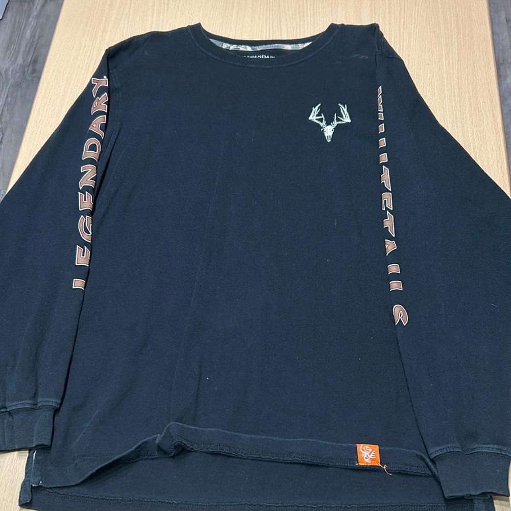 Large, black, long sleeve tee